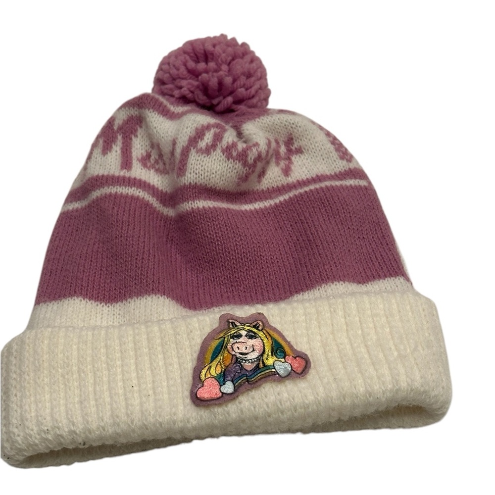 Miss Piggy The Muppets Pink and White Beanie